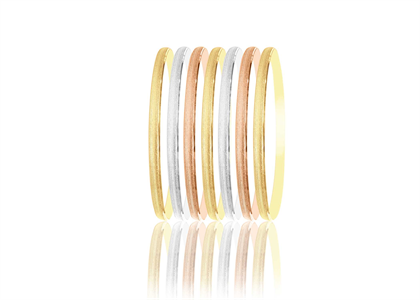 3 Tone Plating 3mm 7-day gold Plated Samenario Bangle